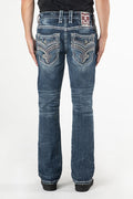 Rock Revival Marquis Bootcut Jeans – Dark Blue, back view