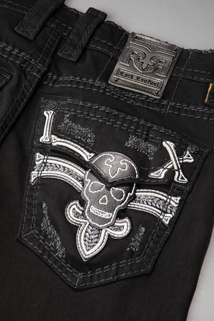 Rock Revival Malcolm Straight Jeans – Black, pocket view