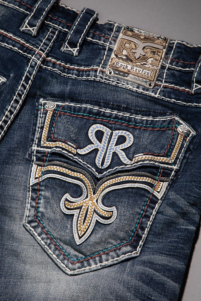 Rock Revival Brexton Straight Jeans – Dark Wash, pocket view