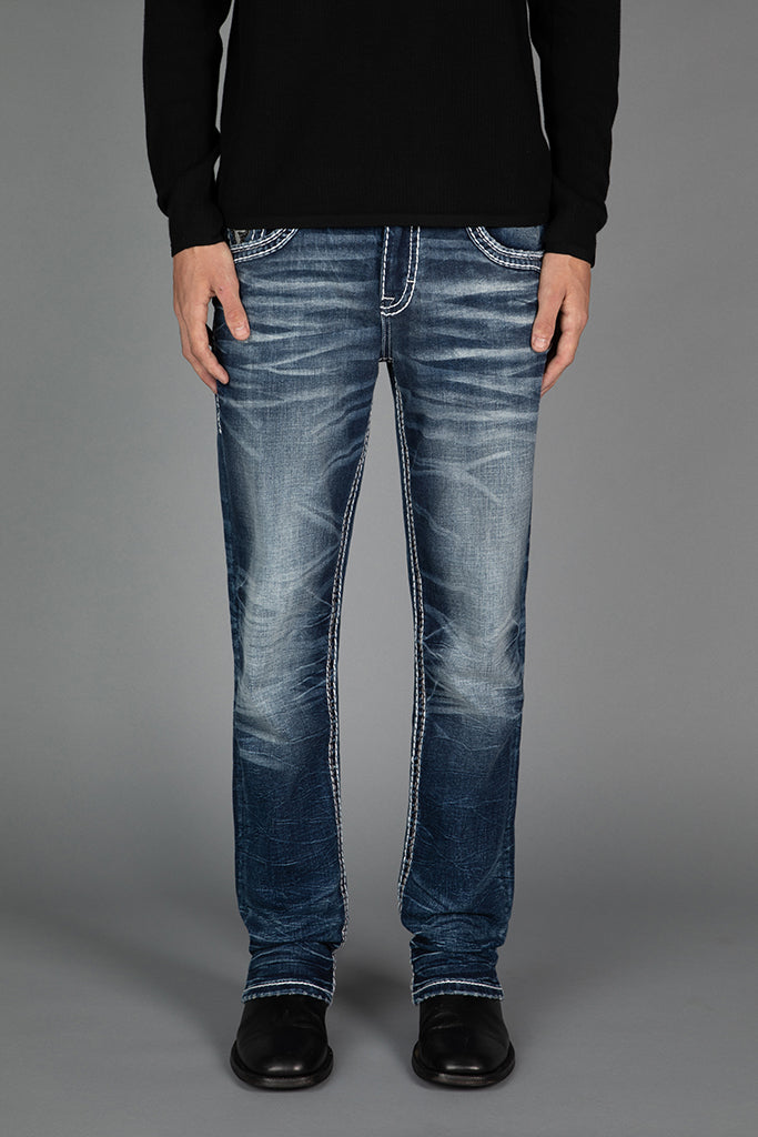 Rock Revival Edmund Straight Jeans – Medium Wash, front view