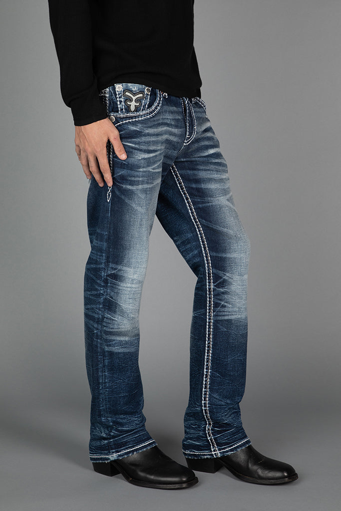 Rock Revival Edmund Straight Jeans – Medium Wash, side view