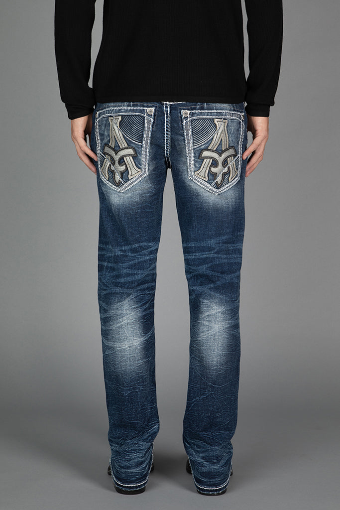 Rock Revival Edmund Straight Jeans – Medium Wash, back view