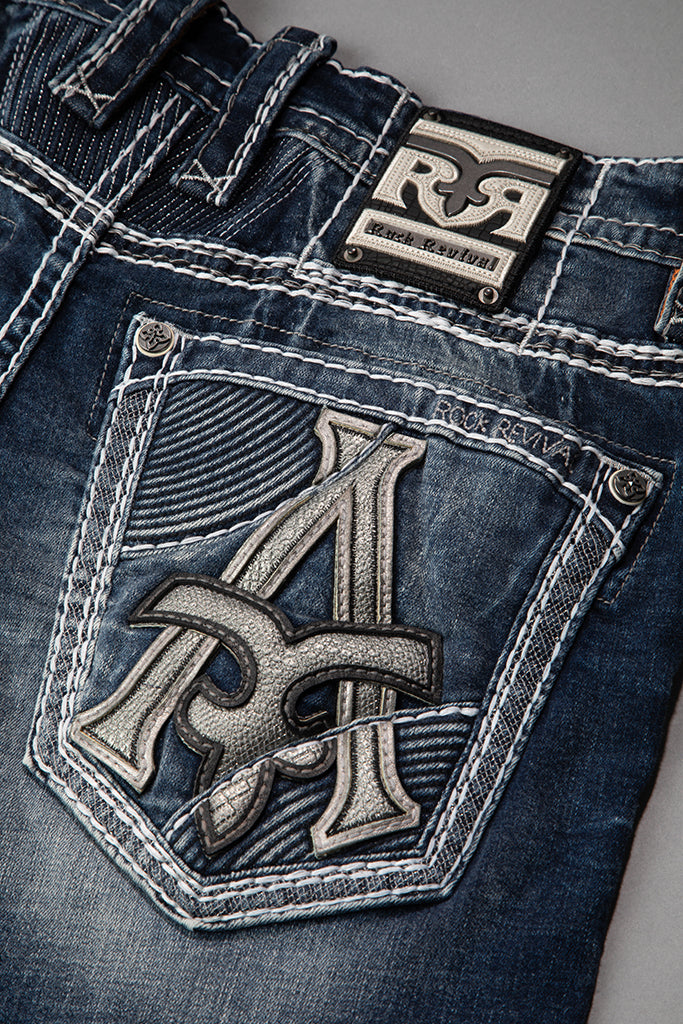 Rock Revival Edmund Straight Jeans – Medium Wash, pocket view