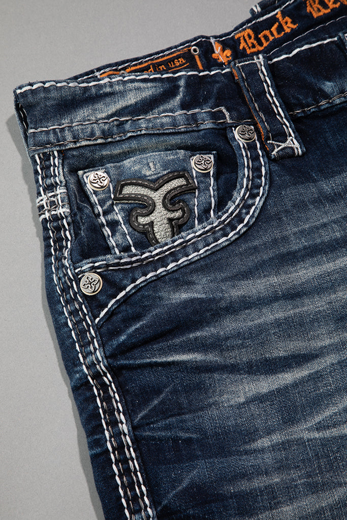 Rock Revival Edmund Straight Jeans – Medium Wash, front pocket view