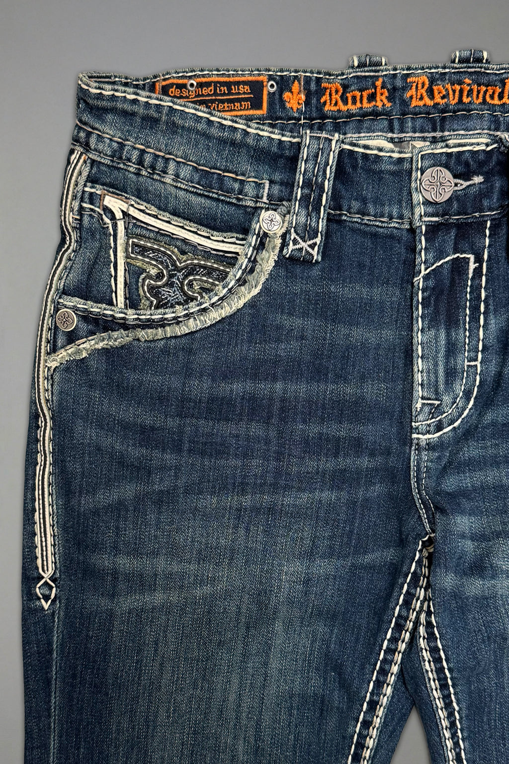Rock Revival Braylon Bootcut Jeans – Medium Indigo, coin pocket