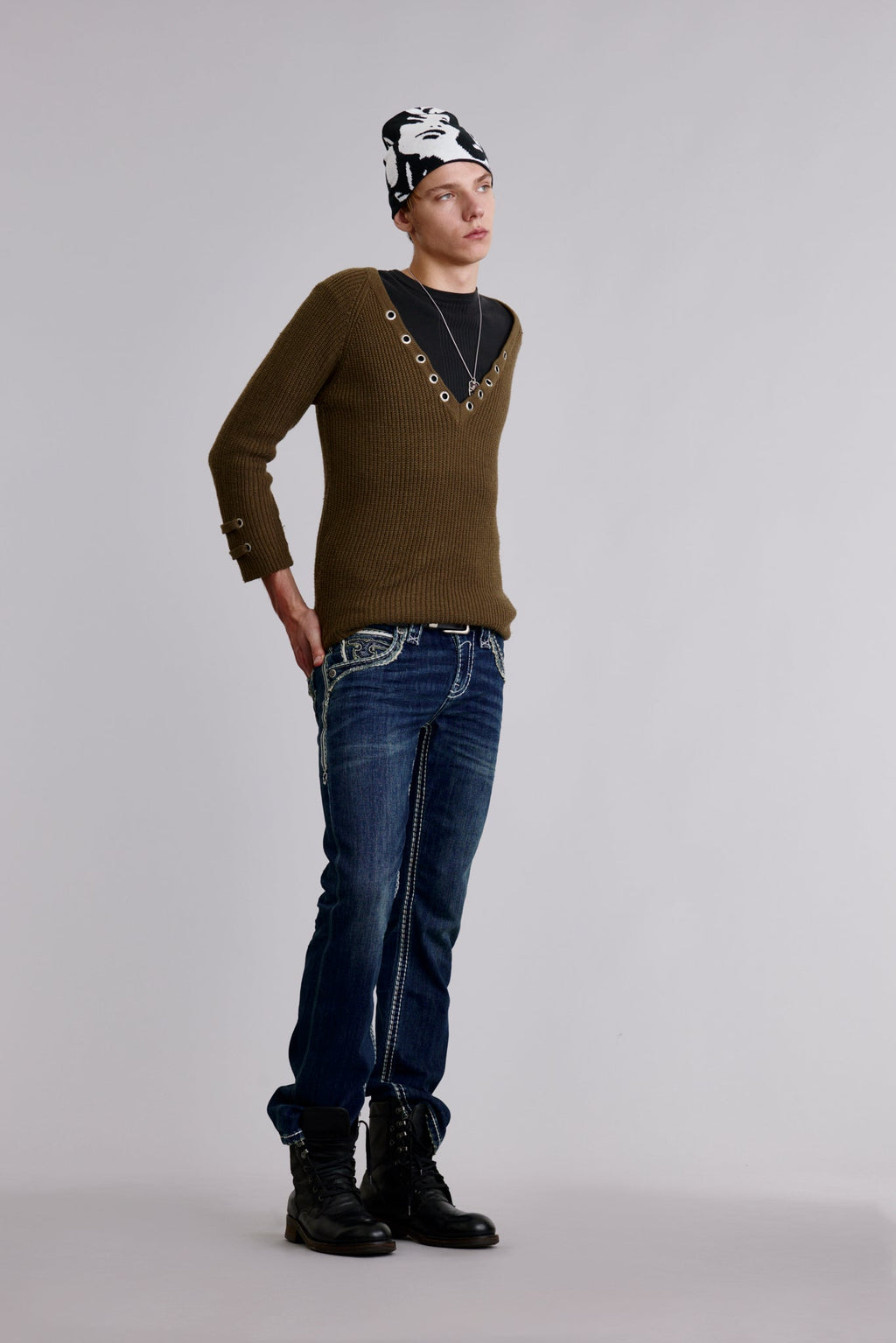 Rock Revival Braylon Bootcut Jeans – Medium Indigo, side view