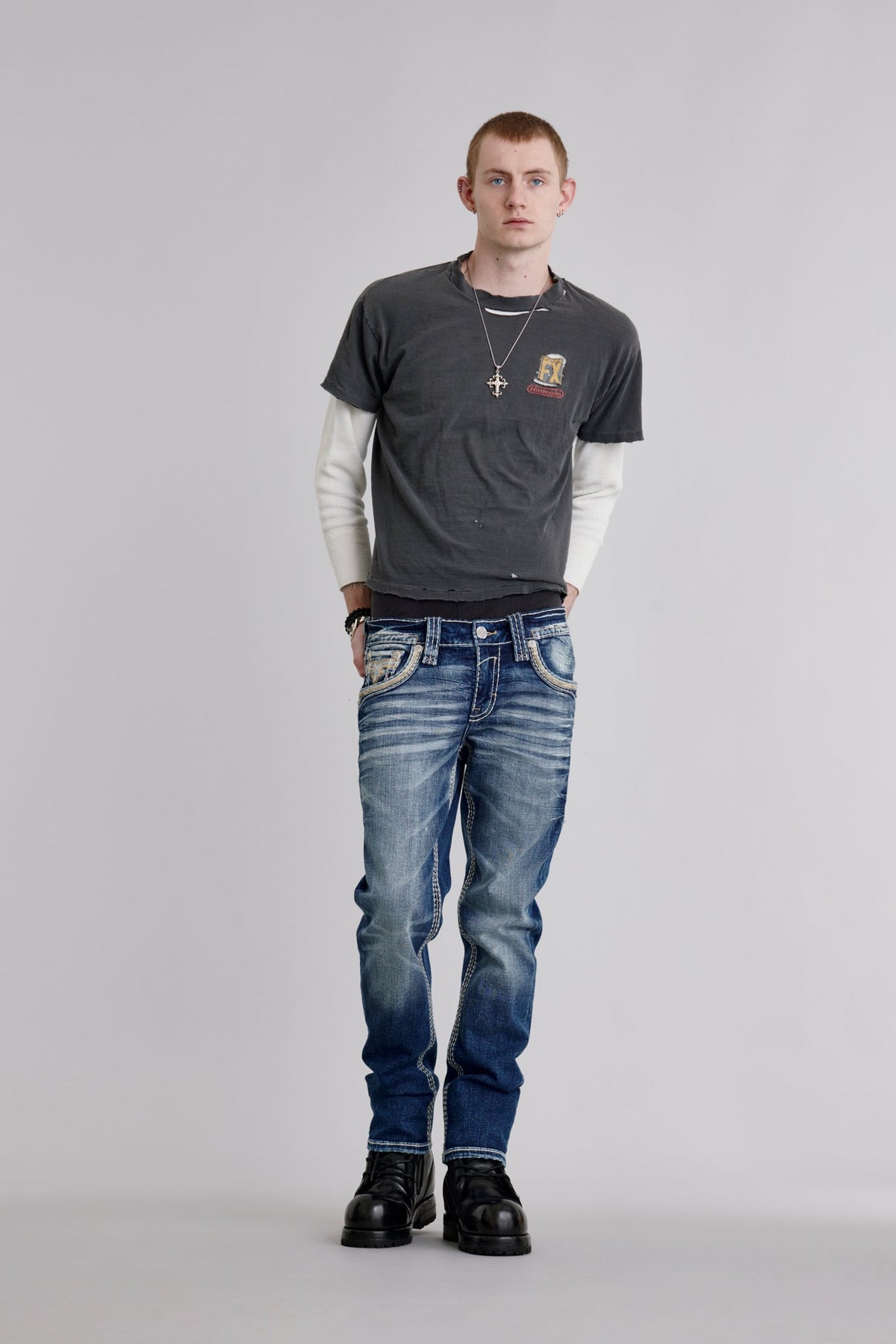 Rock Revival Jerret Straight Jeans in Medium Blue