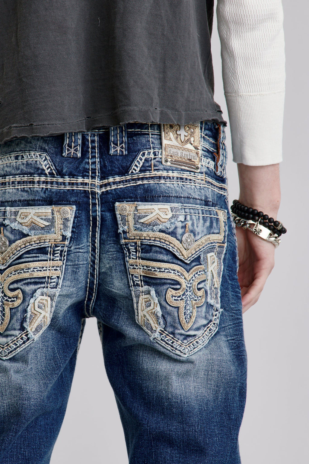 Rock Revival Jerret Straight Jeans in Medium Blue
