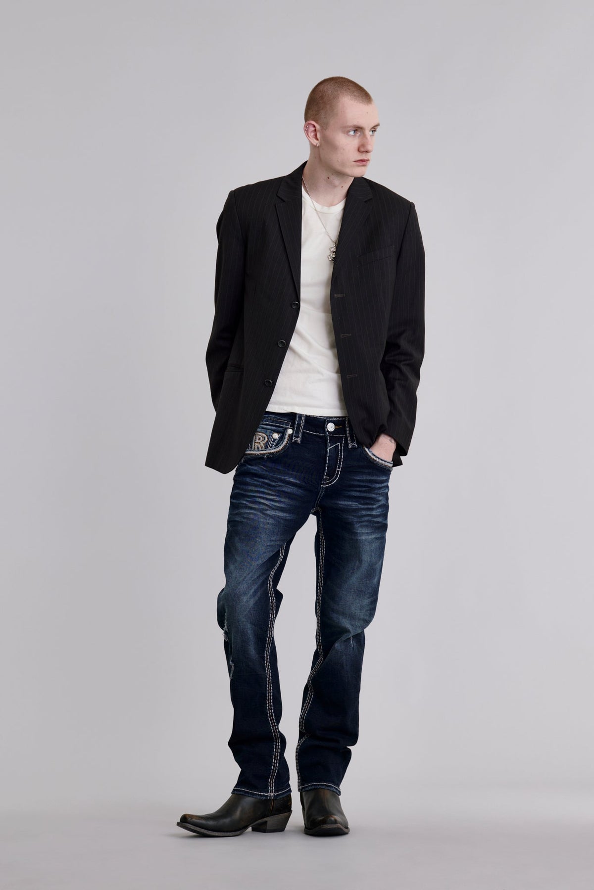 Rock Revival Edgar Straight Jeans – Dark Wash