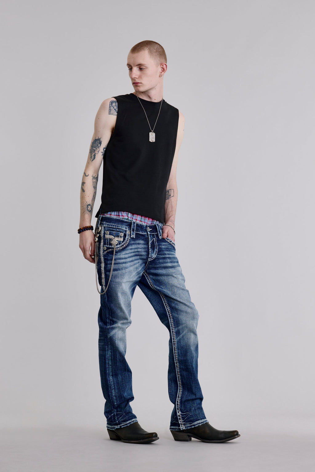 Rock Revival Finnley Bootcut Jeans – Medium Indigo