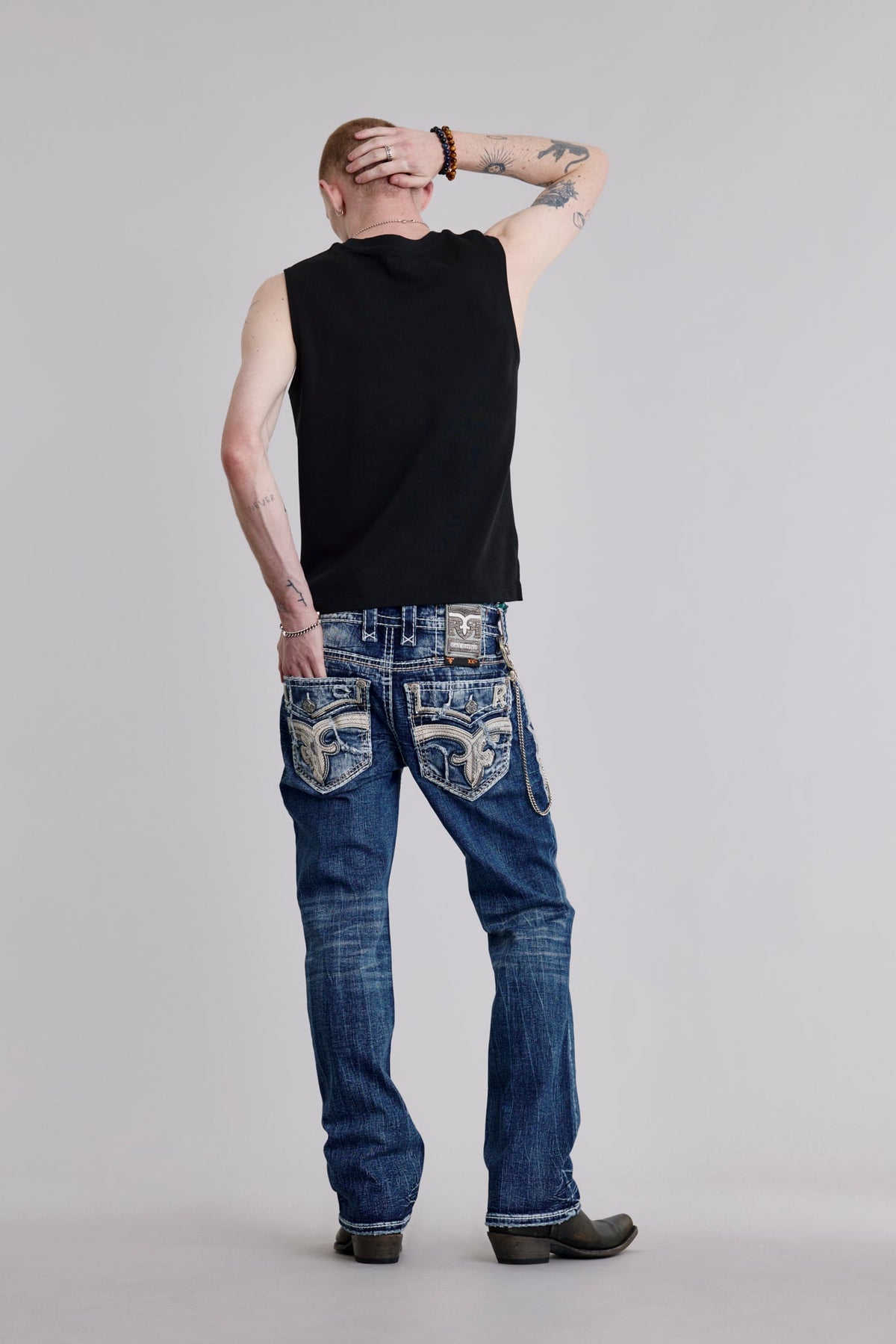 Rock Revival Finnley Bootcut Jeans – Medium Indigo