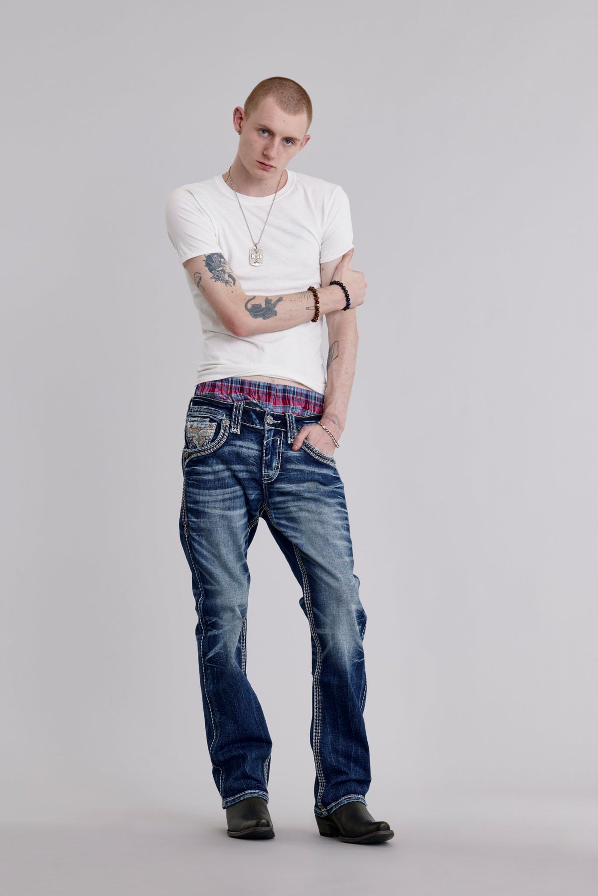 Rock Revival Zaid Bootcut Jeans – Dark Blue