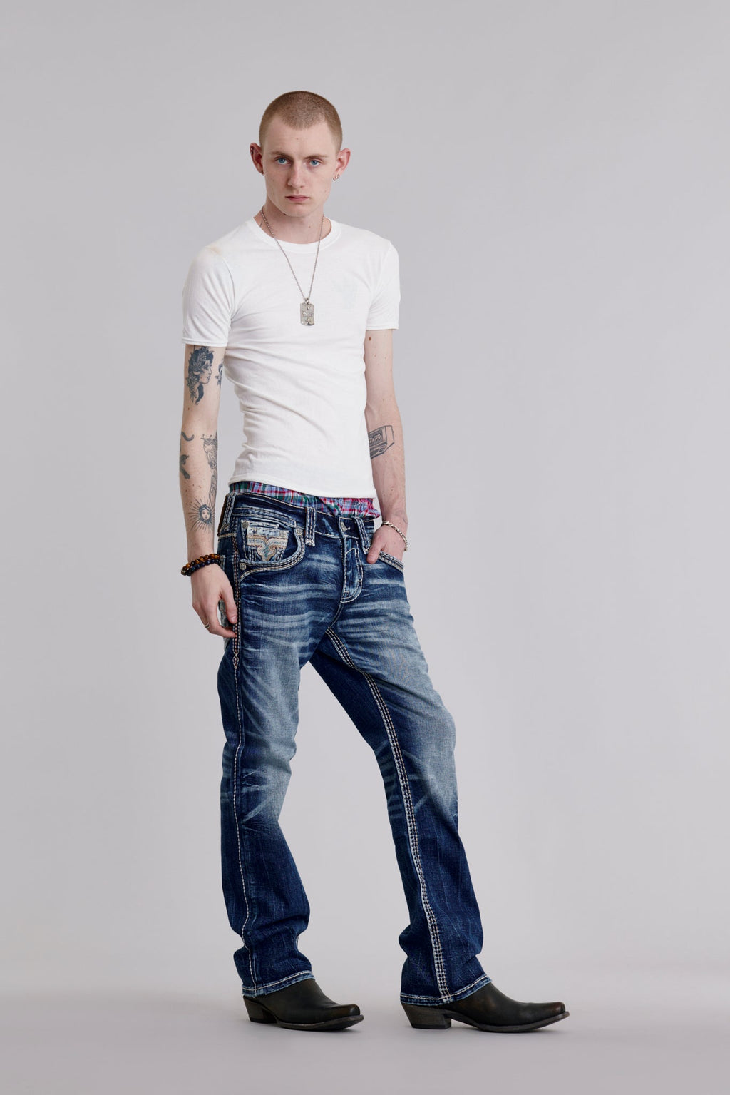 Rock Revival Zaid Bootcut Jeans – Dark Blue