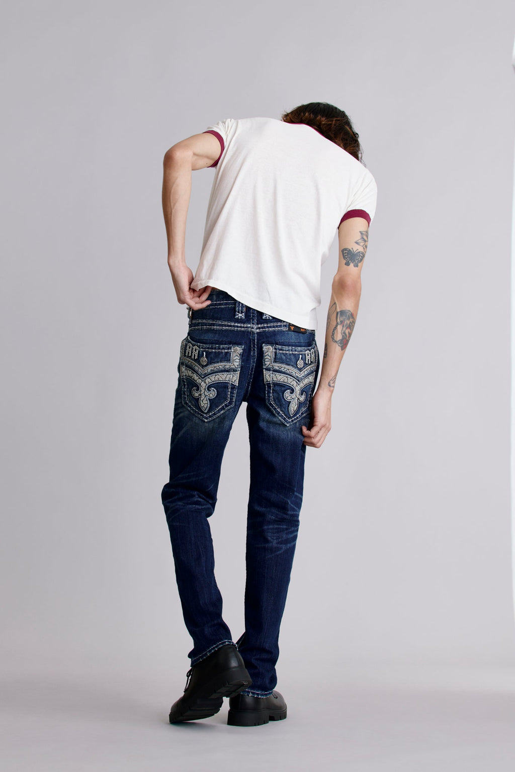 Rock Revival Landyn Straight Jeans – Medium Wash, back view
