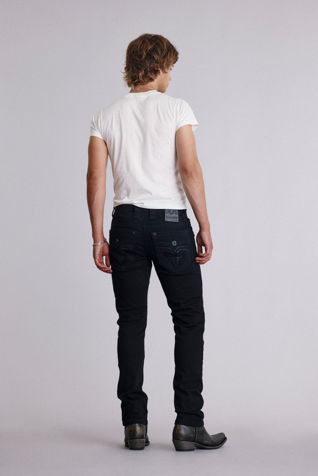 Rock Revival Arther Alt Straight Jeans – Black, back view
