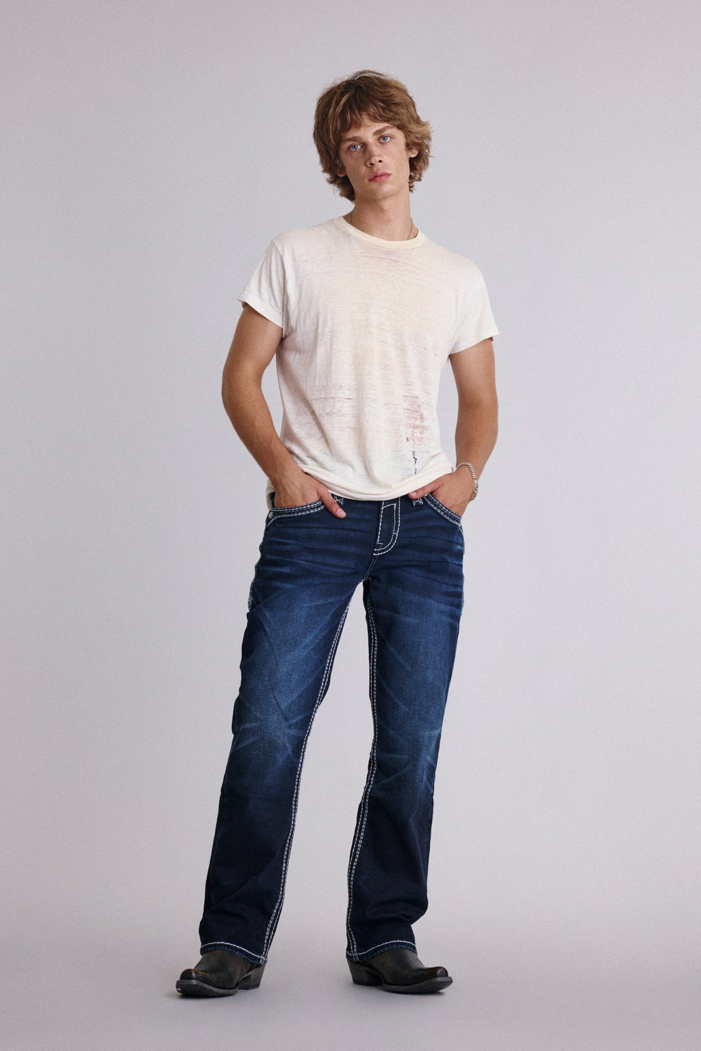 Rock Revival Karter Bootcut Jeans – Dark Wash