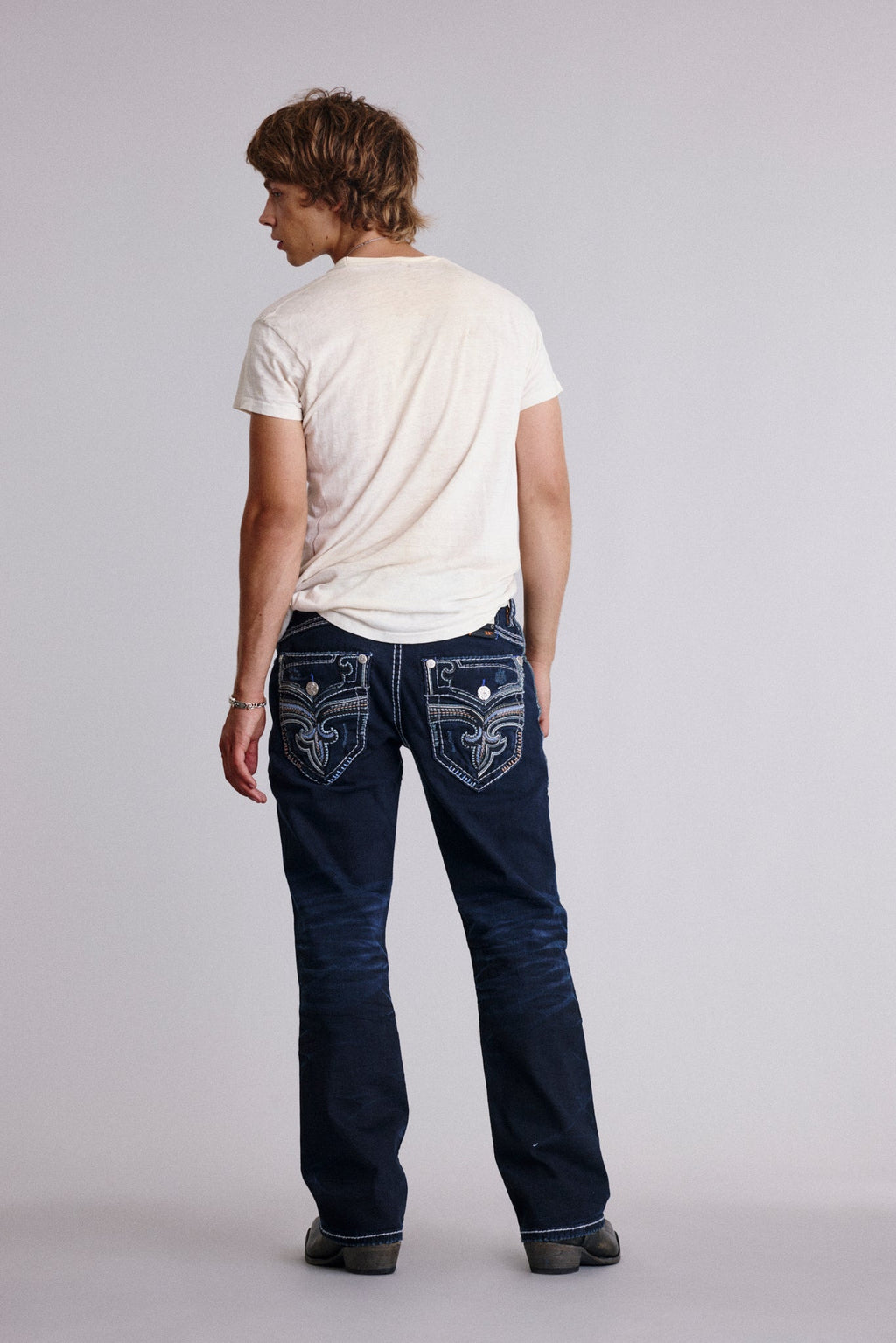 Rock Revival Karter Bootcut Jeans – Dark Wash