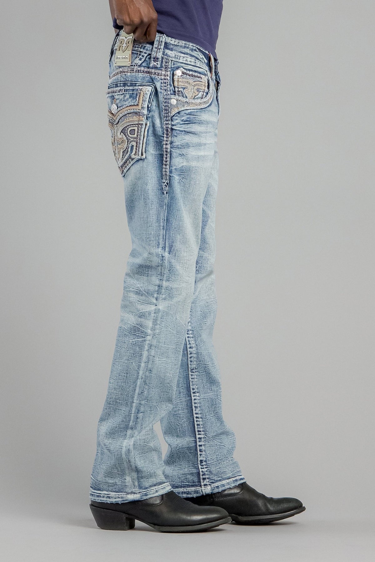 Rock Revival Baxter Bootcut Jeans in Light Blue – image 2 of 5