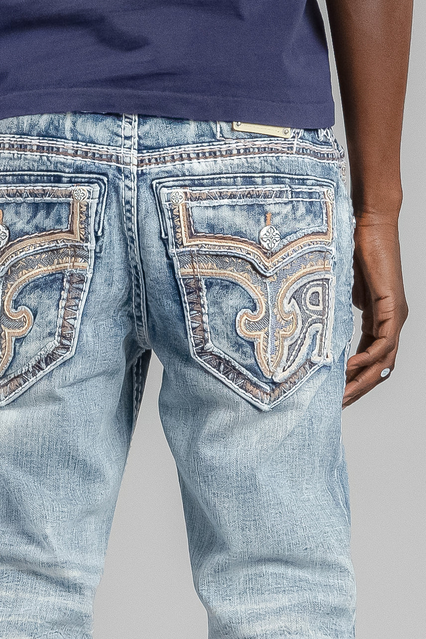 Rock Revival Baxter Bootcut Jeans in Light Blue – image 3 of 5