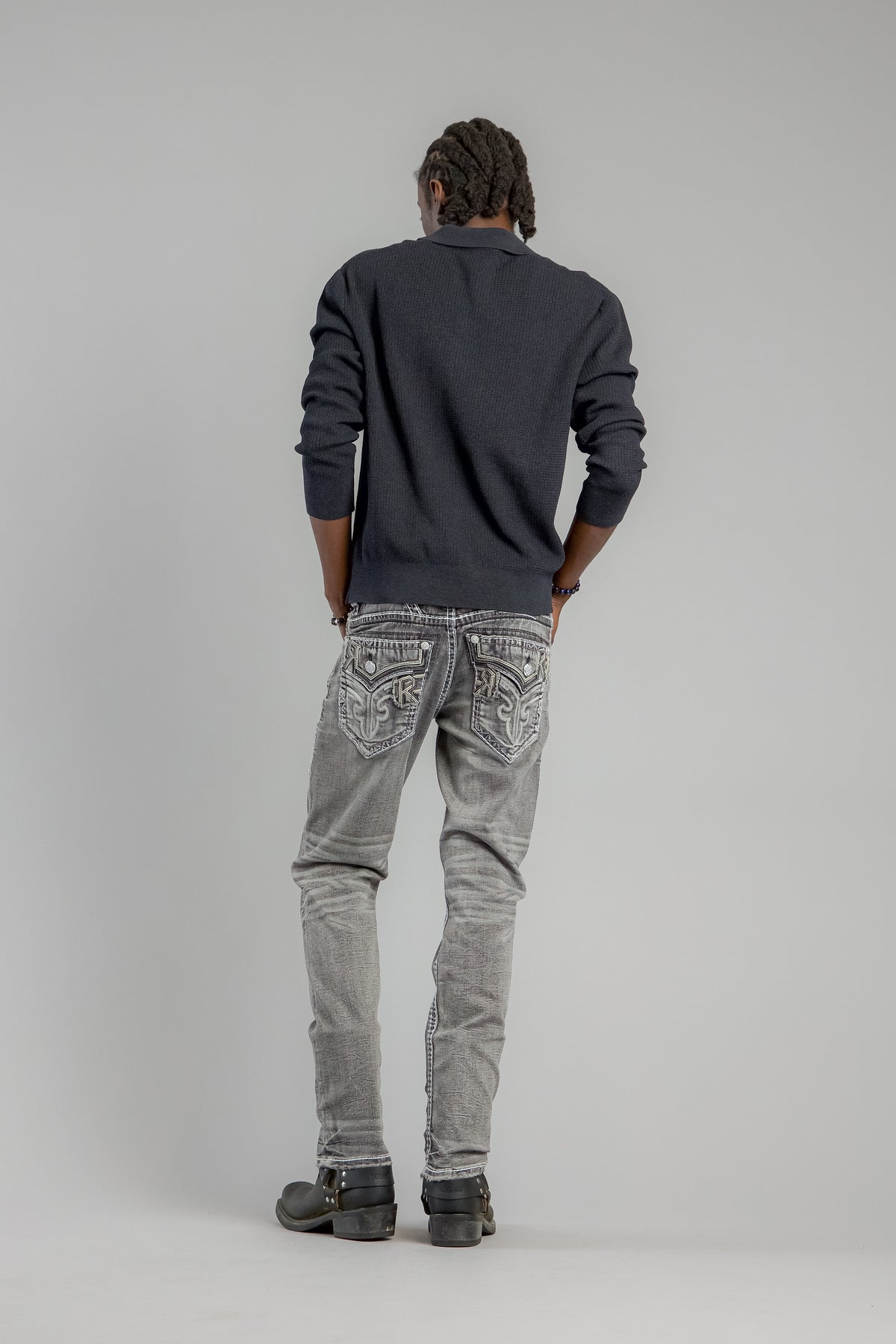 Rock Revival Jailin Straight Jeans – Dark Gray