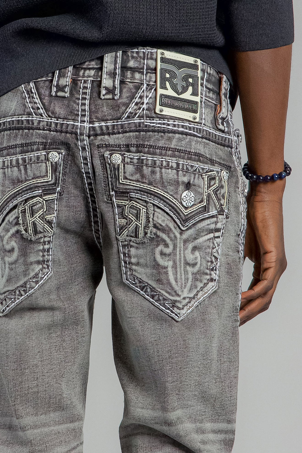 Rock Revival Jailin Straight Jeans – Dark Gray