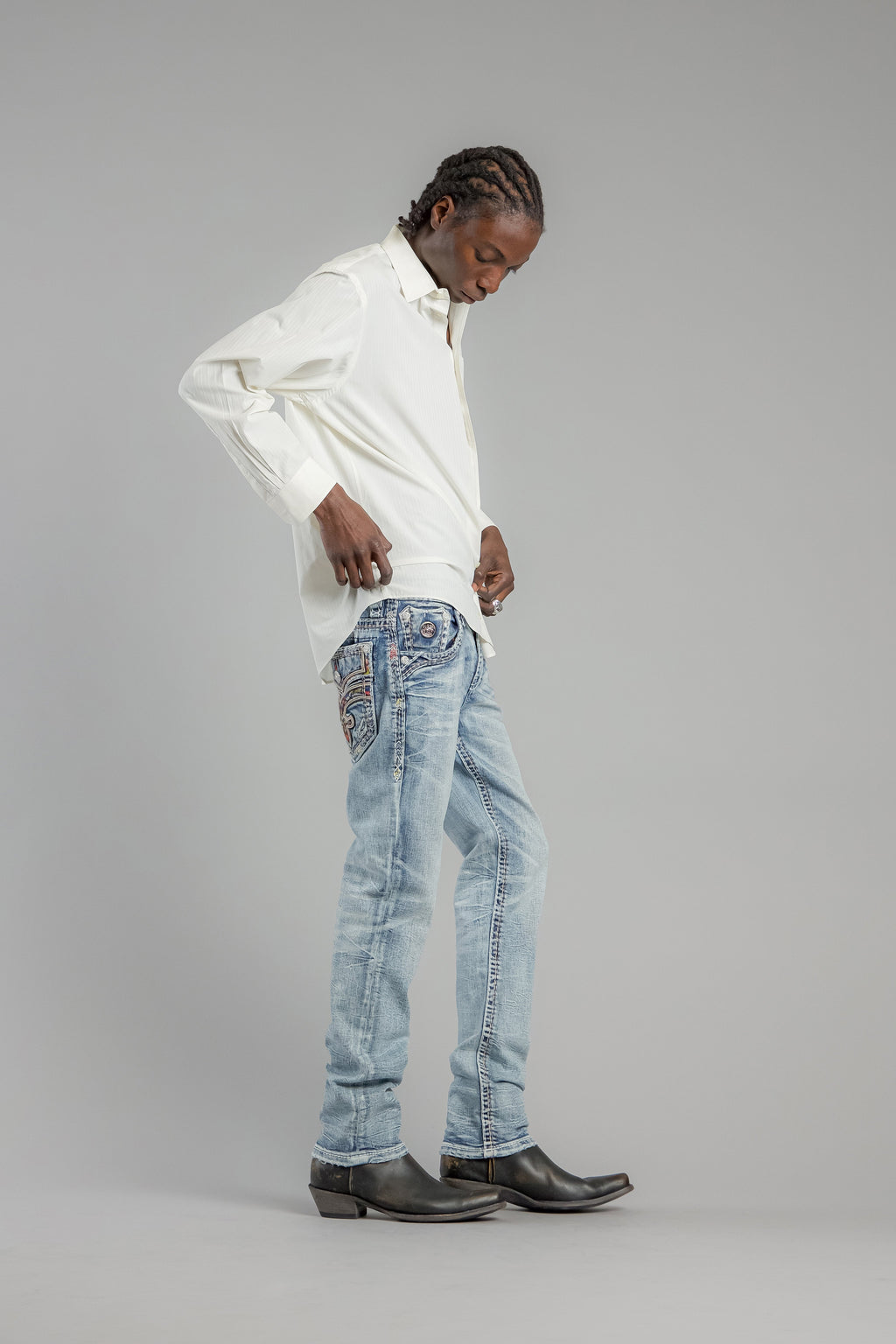 Rock Revival Justice Straight Jeans in Light Blue