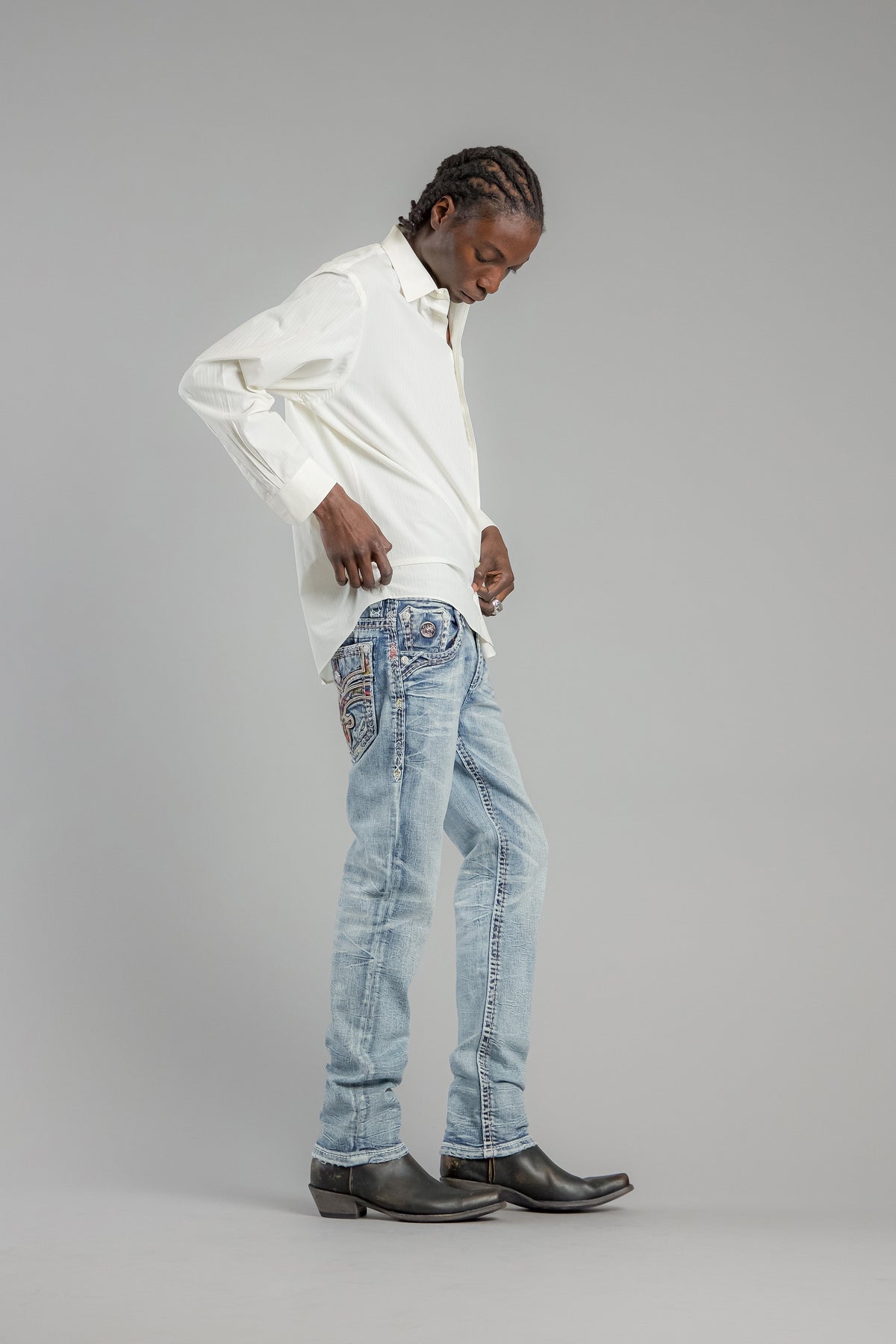 Rock Revival Justice Straight Jeans in Light Blue