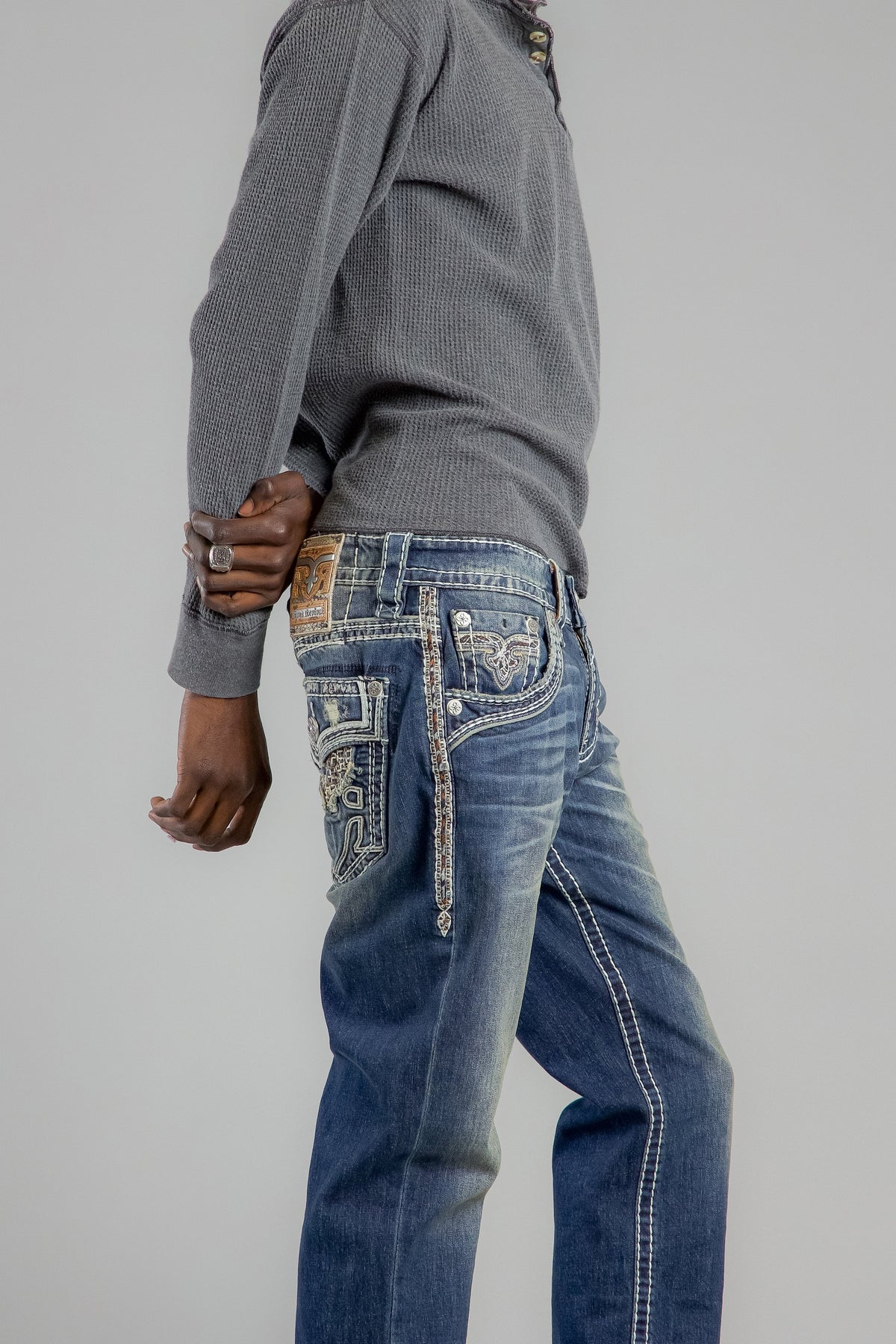 Rock Revival Mckay Straight Jeans – Dark Blue