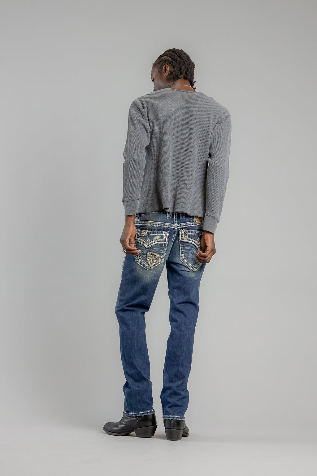 Rock Revival Mckay Straight Jeans – Dark Blue