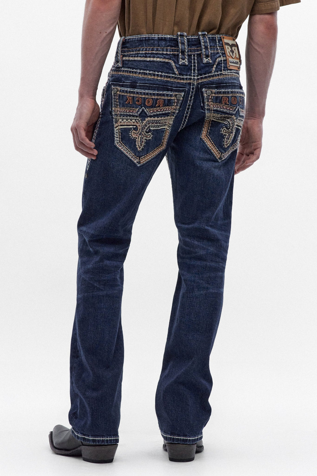 Rock Revival Santiago Bootcut Jeans – Dark Blue