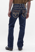 Rock Revival Santiago Bootcut Jeans – Dark Blue
