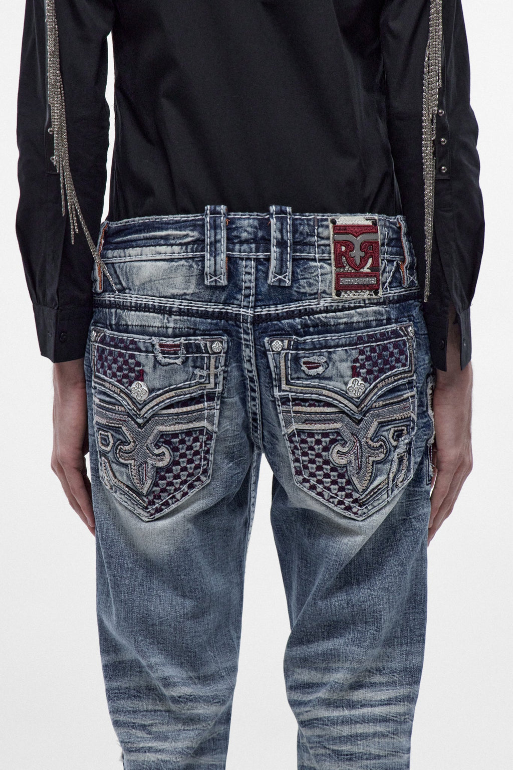 Rock Revival Skye Straight Jeans in Light Blue – on model, image 5