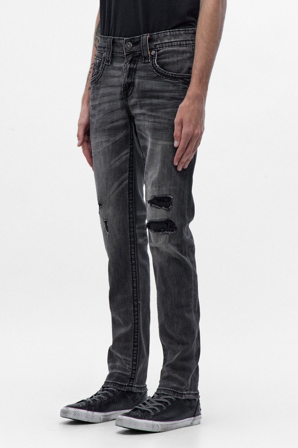 Rock Revival Ted Alt Straight Jeans – Grey Black