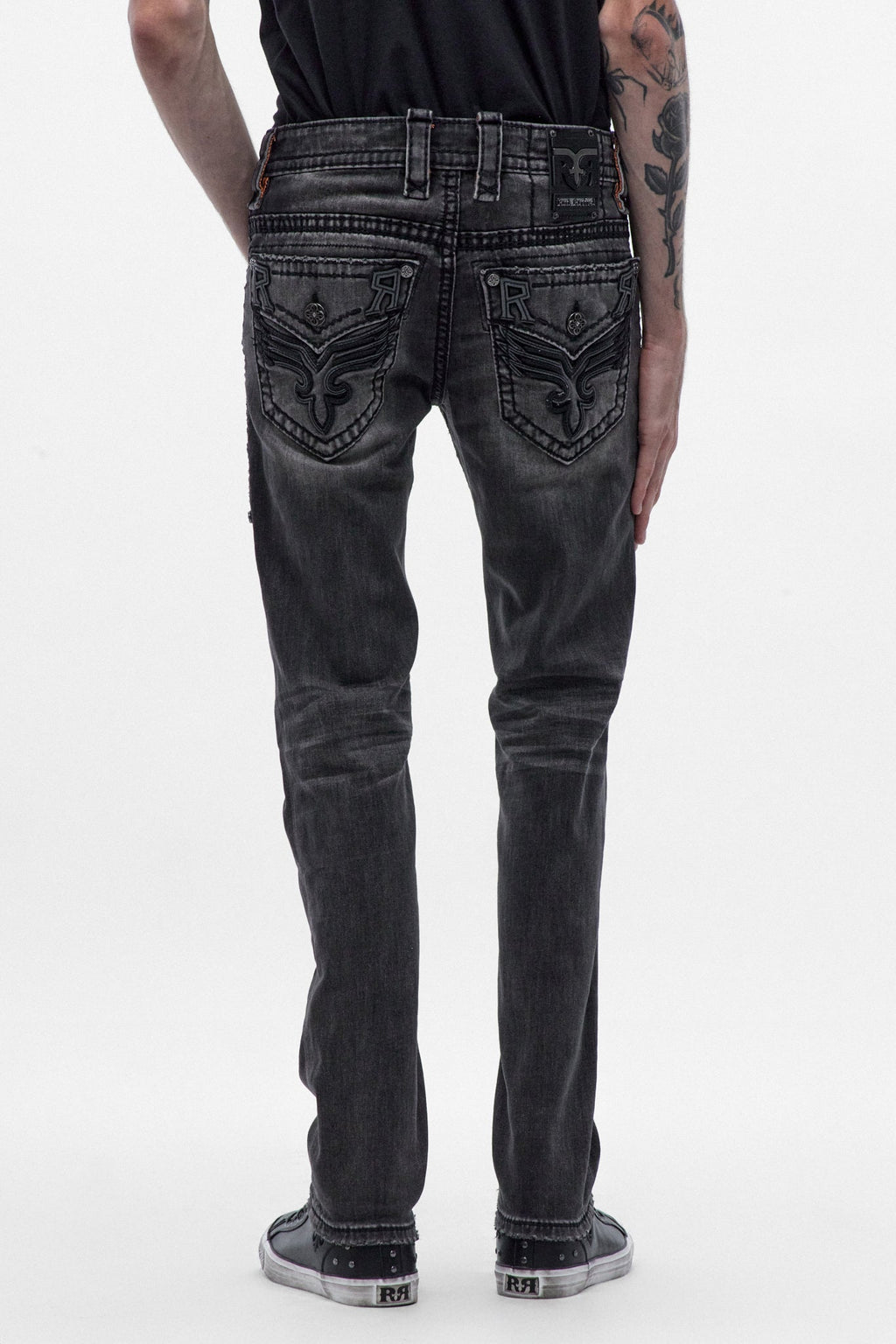 Rock Revival Ted Alt Straight Jeans – Grey Black
