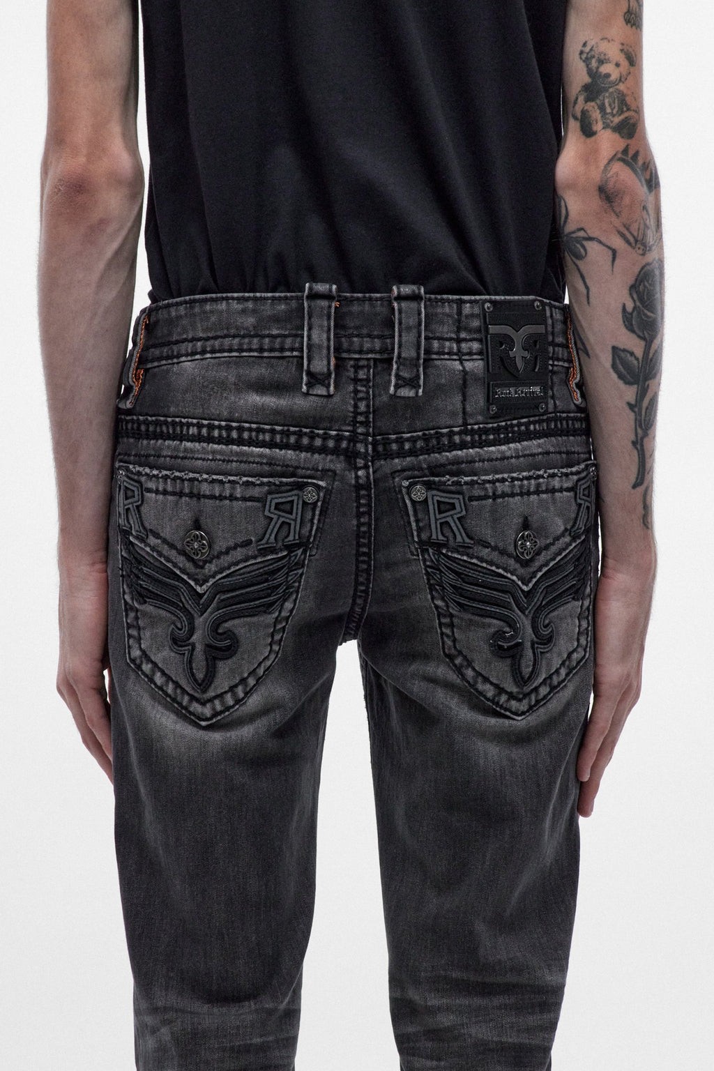 Rock Revival Ted Alt Straight Jeans – Grey Black