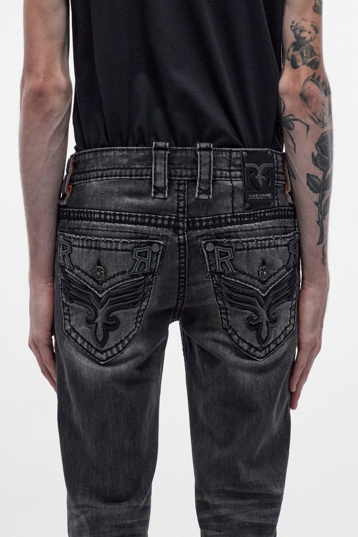 Rock Revival Ted Alt Straight Jeans – Grey Black