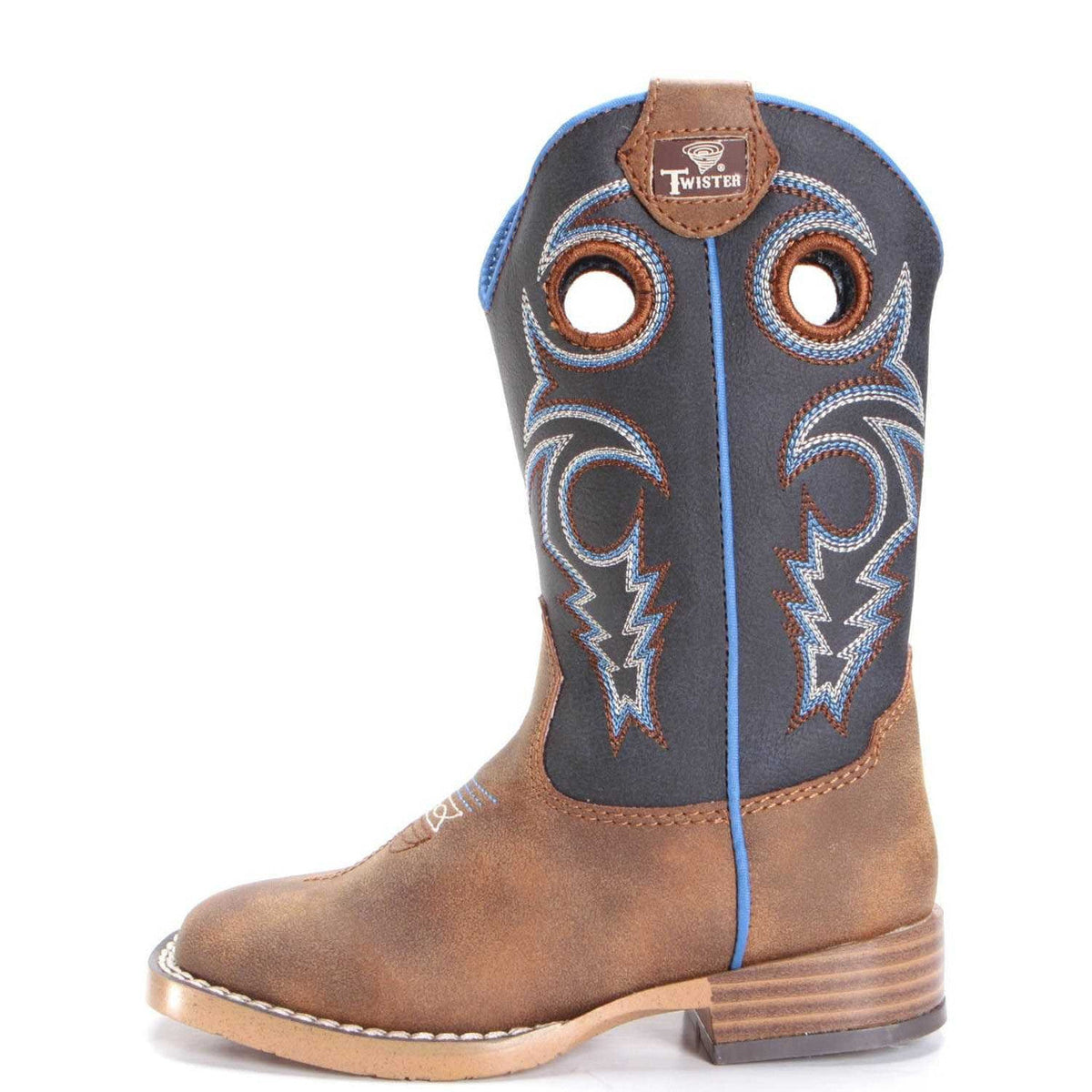 Twister Ben Kids Western Boot in Brown/Navy