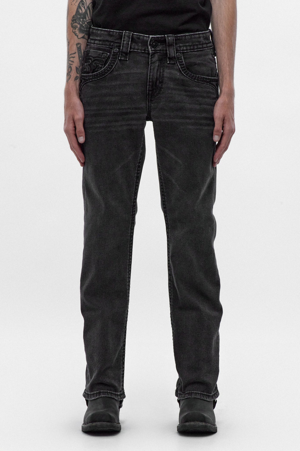 Rock Revival Wes Bootcut Jeans – Black