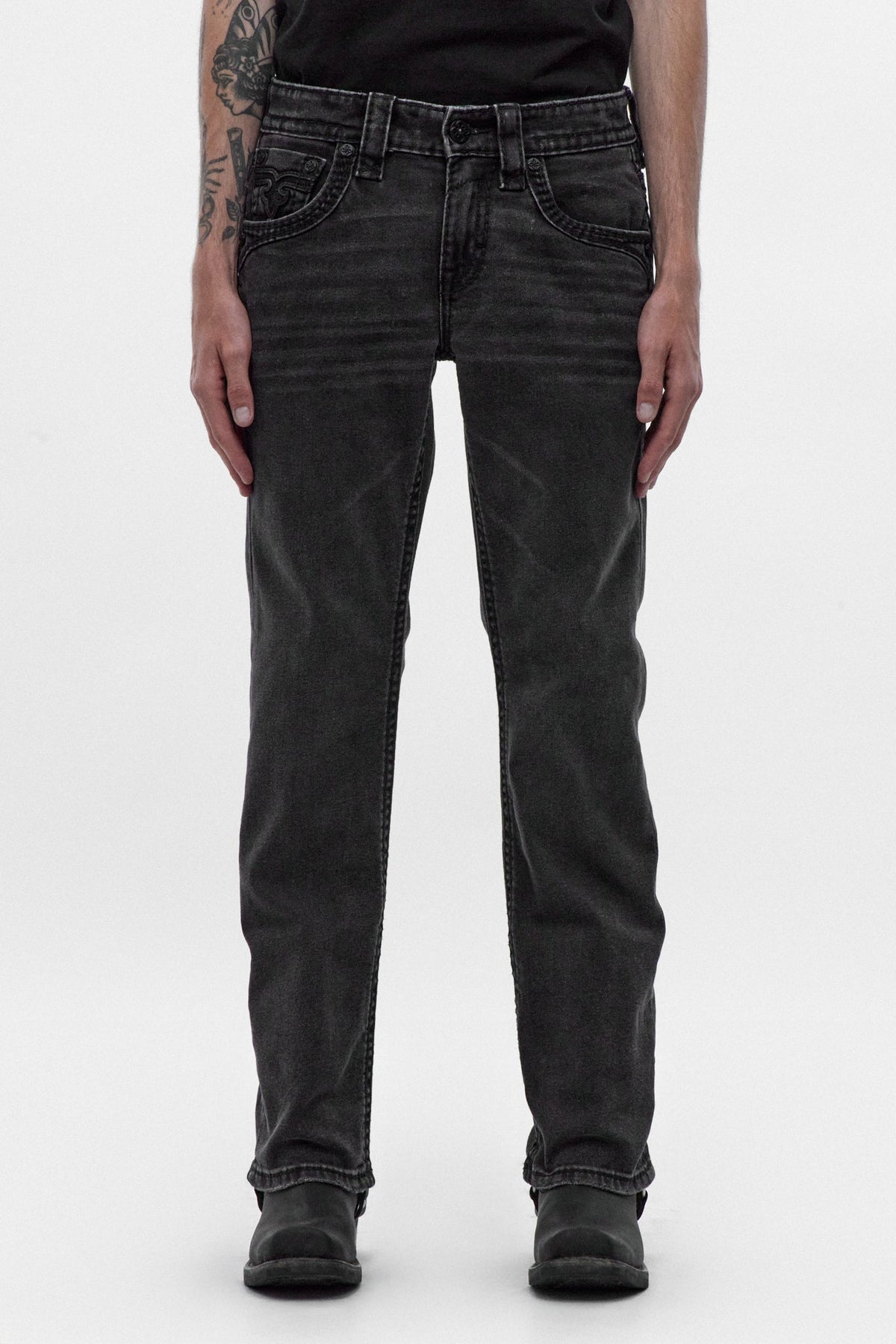 Rock Revival Wes Bootcut Jeans – Black