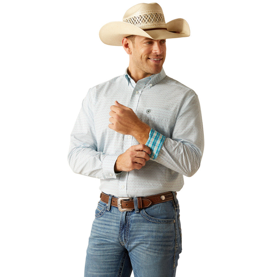 Ariat Wrinkle Free Kolton Classic Fit Shirt in White