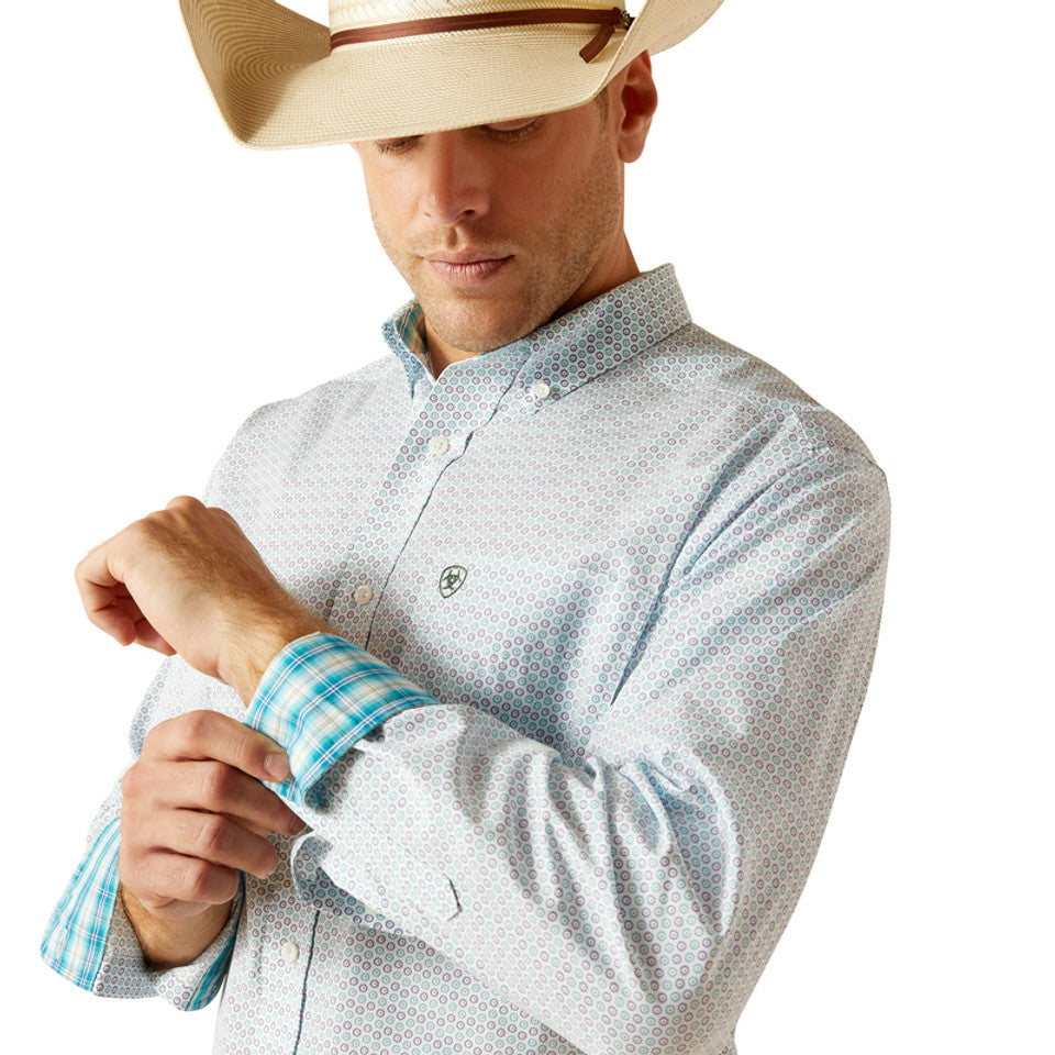 Ariat Wrinkle Free Kolton Classic Fit Shirt in White