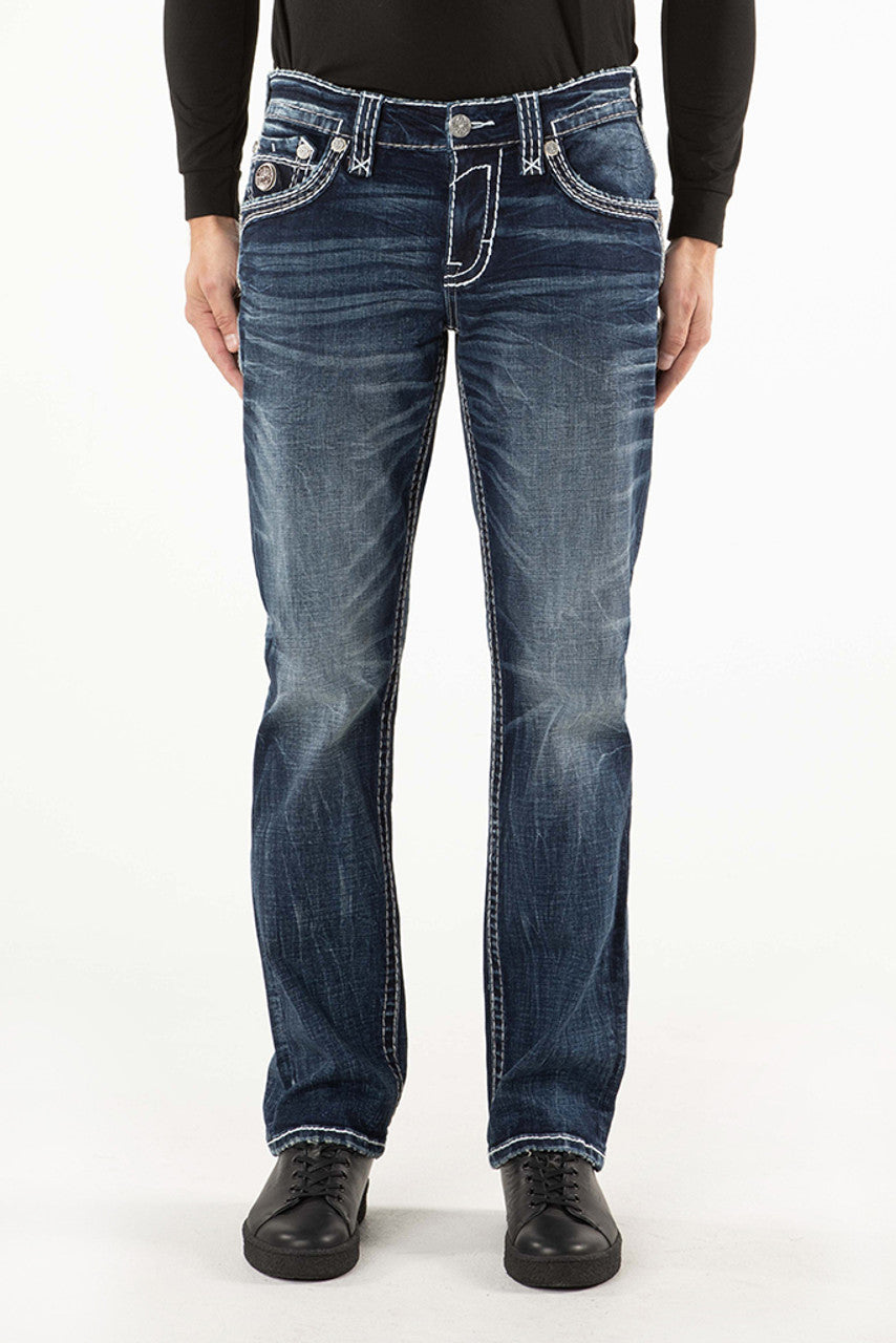 Rock Revival Aditya J204R straight jeans in dark wash, alternate view 3