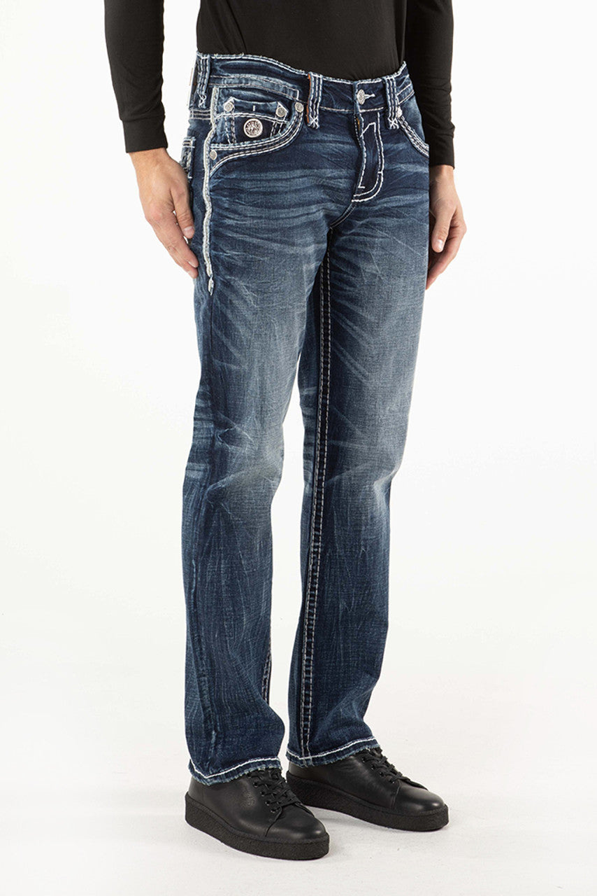 Rock Revival Aditya J204R straight jeans in dark wash, alternate view 2