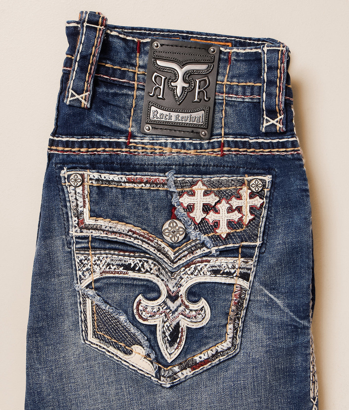 Rock Revival Jett Bootcut Jeans – Blue, back view