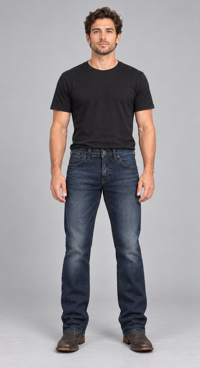 Rock Revival Wes Straight Jeans – Dark Blue