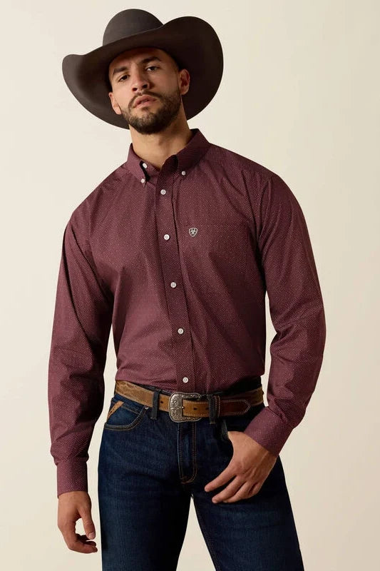 Ariat Men's Wrenly Classic Fit Shirt – Dark Red