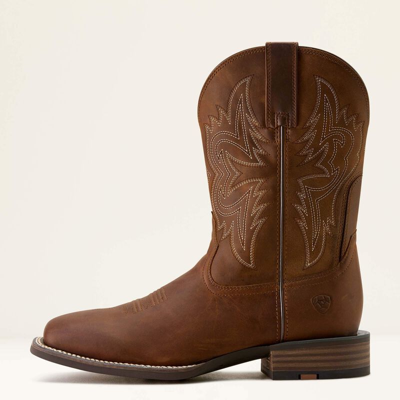 Ariat Western Big Rig Wide Square Toe Cowboy Boot - Distressed Brown