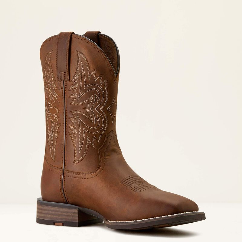 Ariat Western Big Rig Wide Square Toe Cowboy Boot - Distressed Brown
