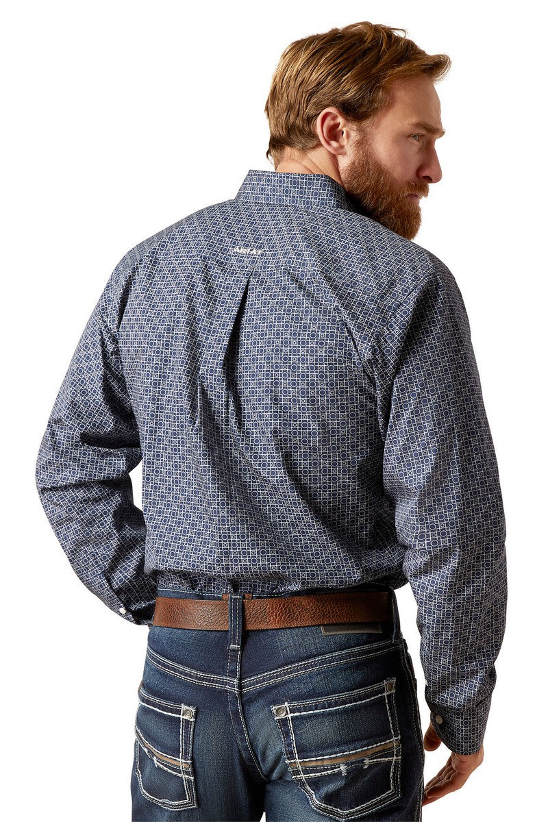 Ariat Wrinkle Free Kieran Fitted Shirt – Deep Pacific, back